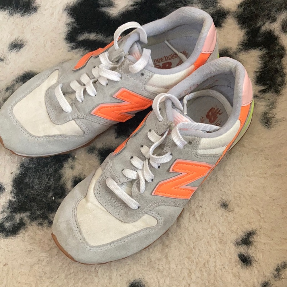 Gray & orange New Balance Tennis shoe sneakers